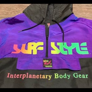 Surf Style Iridescent Purple Vintage Windbreaker